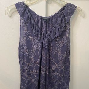 Banana Republic Sleeveless Top - Purple with cream design